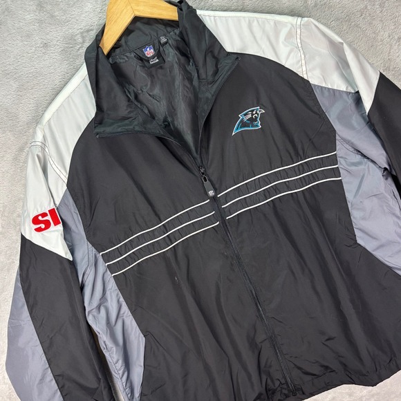 Reebok Other - Vtg Reebok Men's Carolina‎ Panthers NFL SI Windbreaker Jacket Black Gray Sz XL